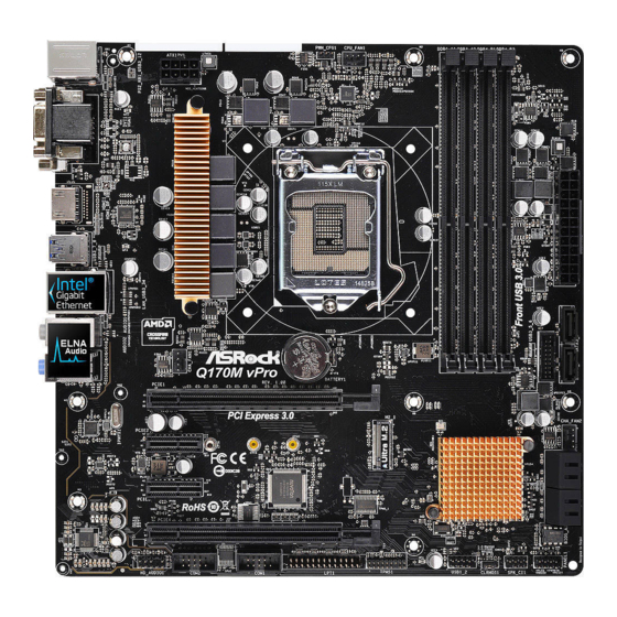 ASROCK Q170M vPro Manual Del Usuario