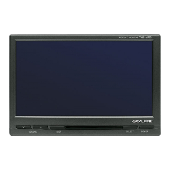 Alpine TME-M710 Manual De Operación