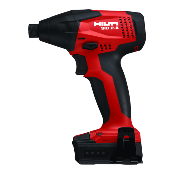Hilti SID 2-A Manual De Instrucciones