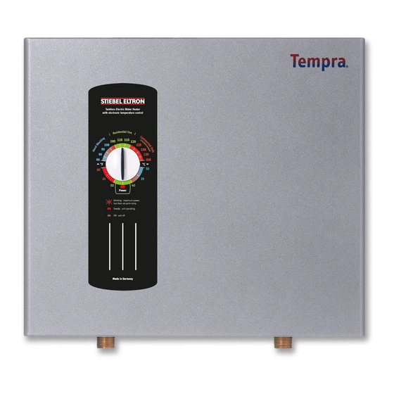 Stiebel Eltron Tempra 12 Manual De Instrucciones Para La Instalación, El Uso Y El Mantenimiento
