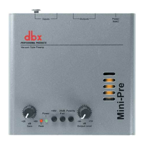 dbx Mini-Pre Manuales