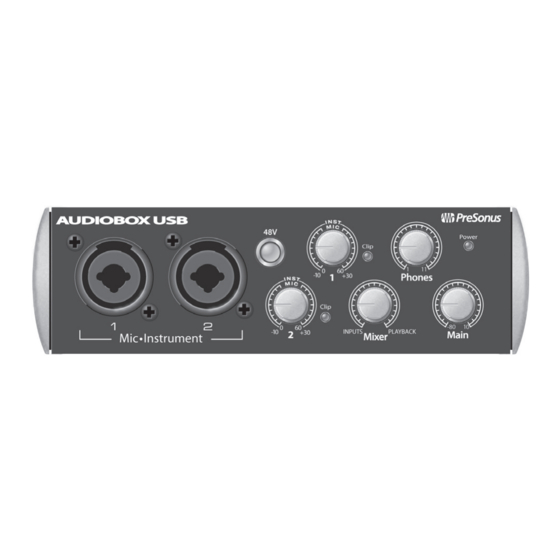 PRESONUS AudioBox USB Guia De Inicio Rapido