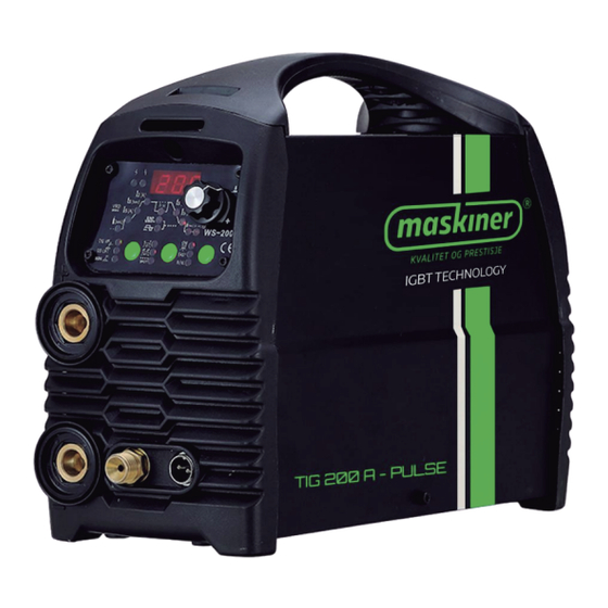 maskiner TIG 200-A PULSE Manual De Usuario