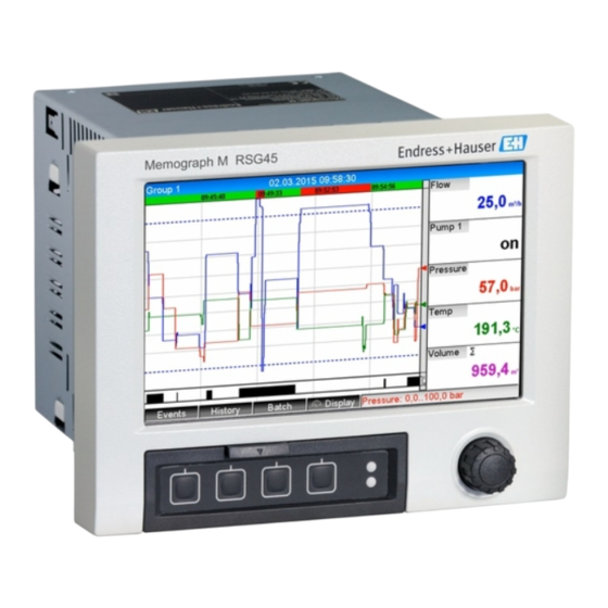 Endress+Hauser Memograph M RSG45 Manual De Instrucciones