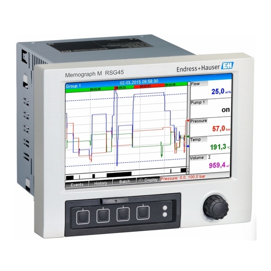 Endress+Hauser Memograph M RSG45 Manual De Instrucciones