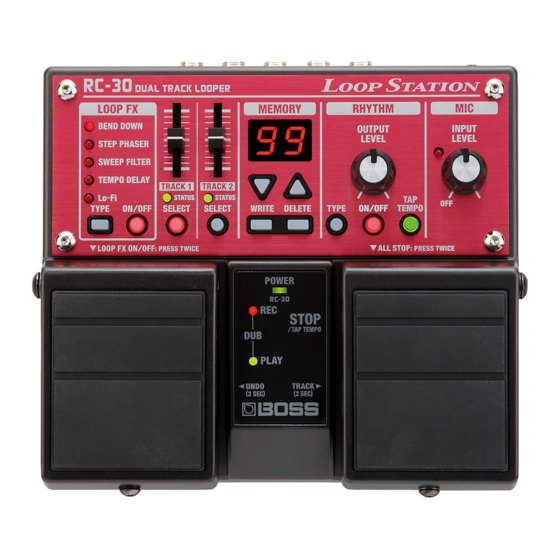 Boss LOOP STATION RC-30 DUAL TRACK LOOPER Manual Del Usuario