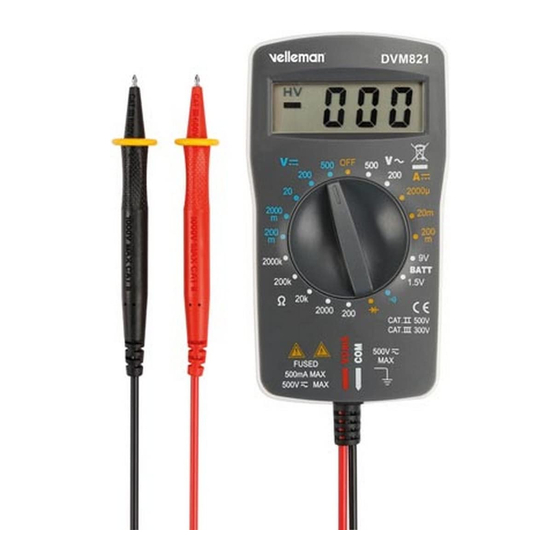 Velleman DVM821 Manual Del Usuario