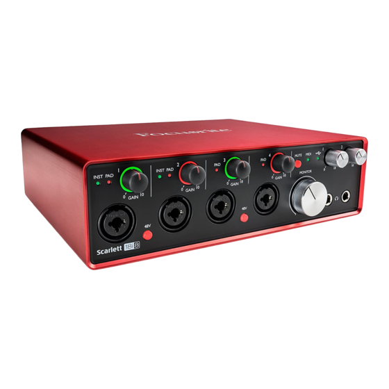 Focusrite Scarlett 18i8 Guía De Usuario