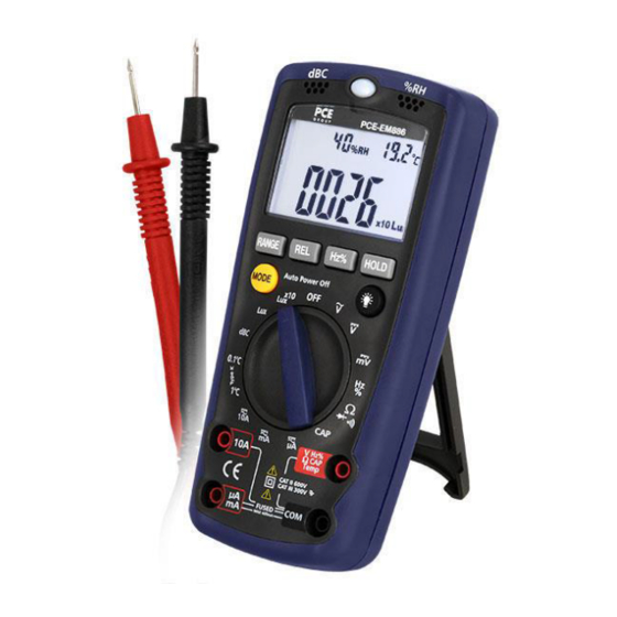 PCE Instruments PCE-EM 886 Manual De Instrucciones