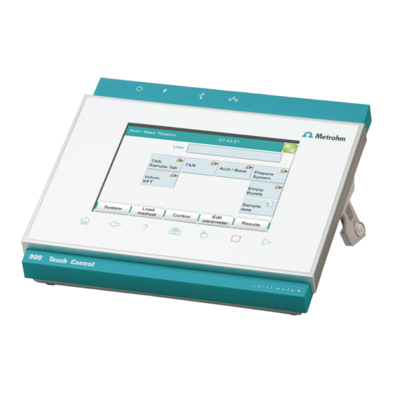 Metrohm 900 Touch Control Guía Rápida