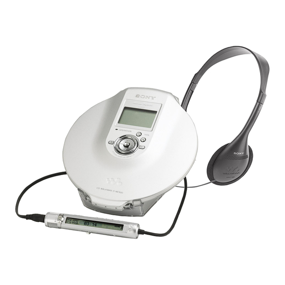 Sony WALKMAN D-NE900 Manual De Instrucciones