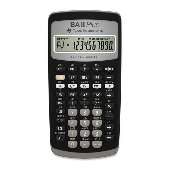 Texas Instruments BA II PLUS Manual Del Usuario