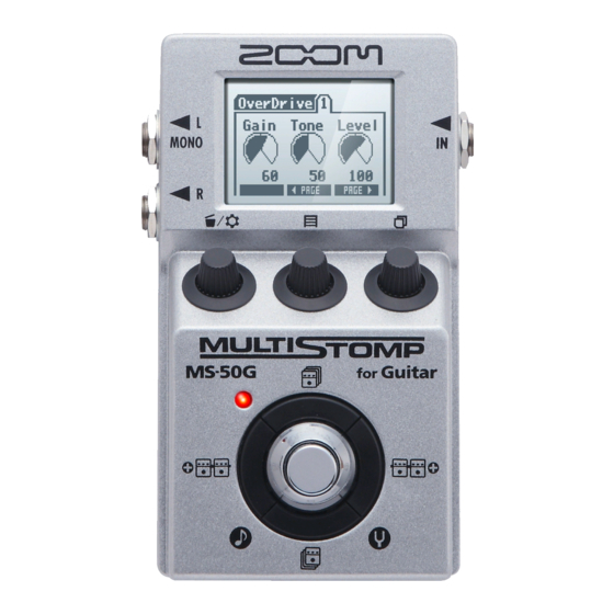 Zoom MultiStomp MS-50G Manual De Instrucciones