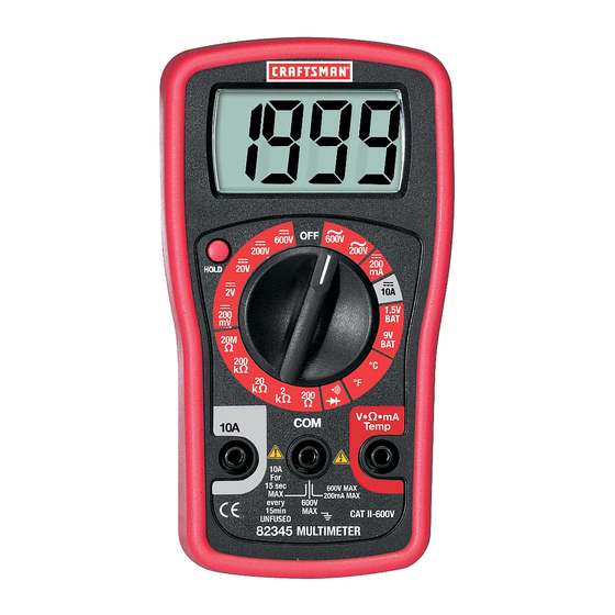 Craftsman 82345 Manual Del Propietário