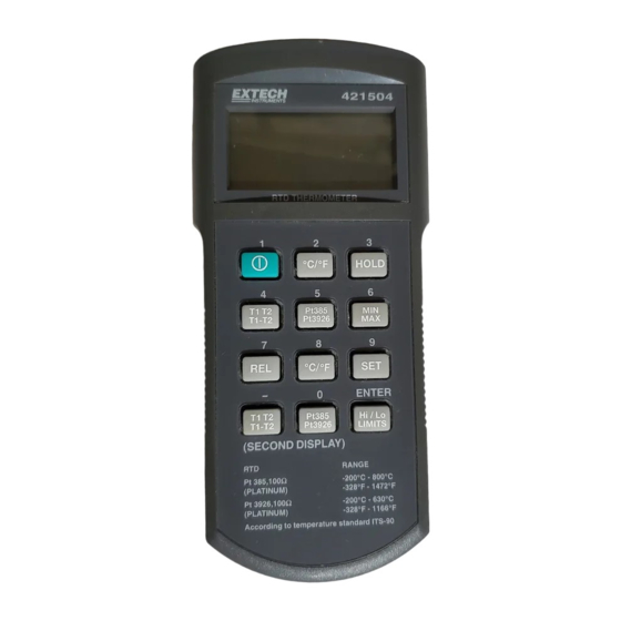 Extech Instruments 421504 Manual Del Usuario