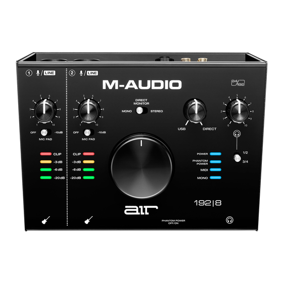 M-Audio air 192/8 Manuales