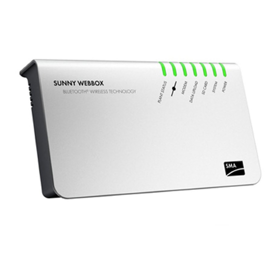SMA SUNNY WEBBOX Instrucciones De Instalación