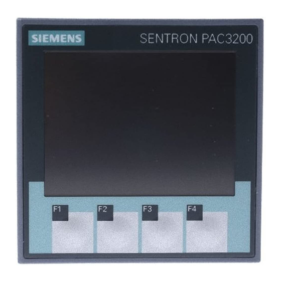 Siemens SENTRON PAC3200 Manual De Producto