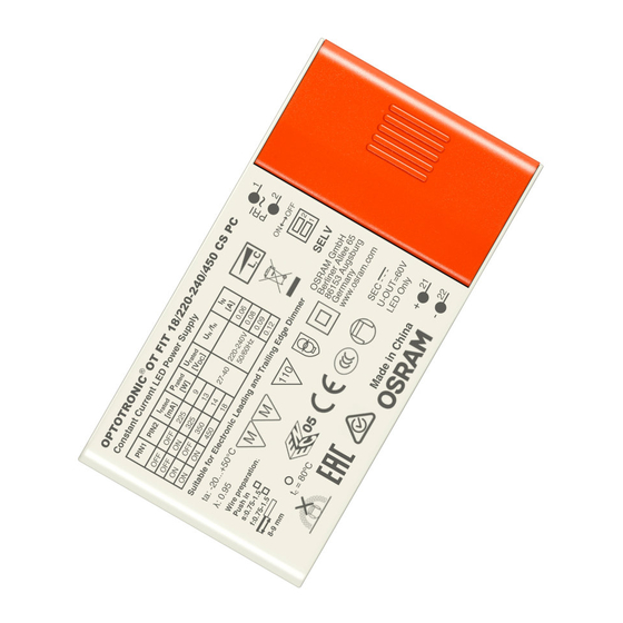 Osram OPTOTRONIC OT FIT 8/220-240/180 CS PC Manual De Instrucciones