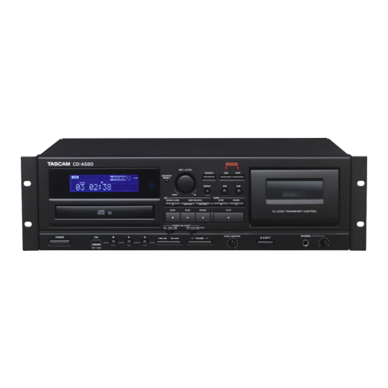 Teac TASCAM CD-A580 Manuales