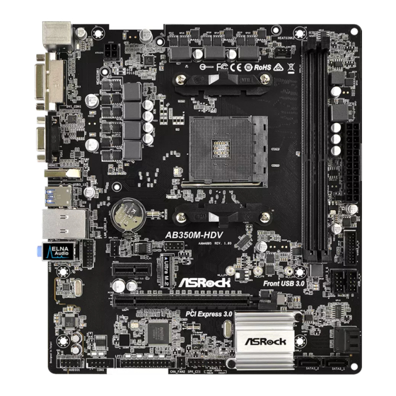 ASROCK AB350M-HDV Manual Del Usuario