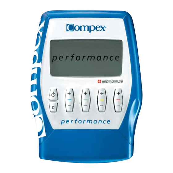 Compex performance Manual Del Usuario