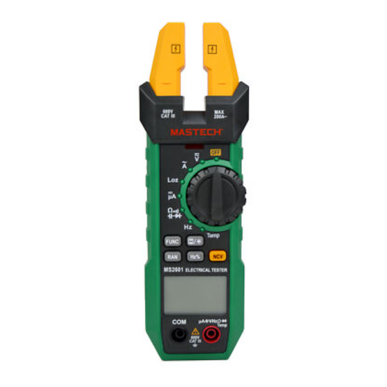 Mgl MASTECH MS2601 Guia De Inicio Rapido