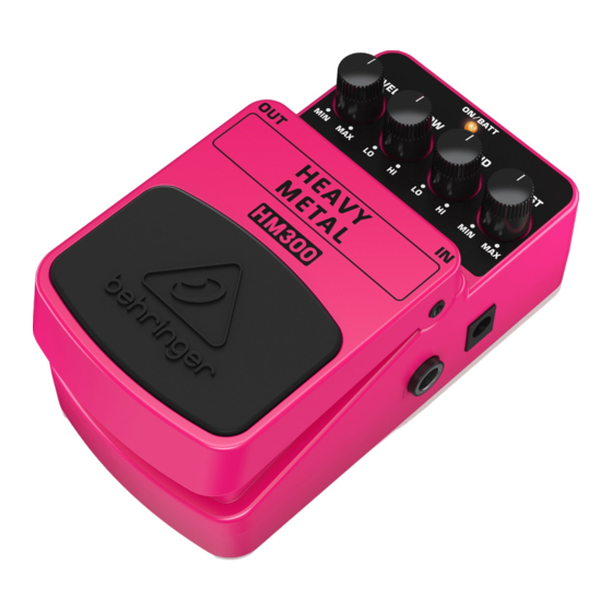 Behringer HEAVY METAL HM300 Guia De Inicio Rapido