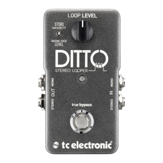 TC Electronic Ditto Stereo Looper Manual Del Usuario