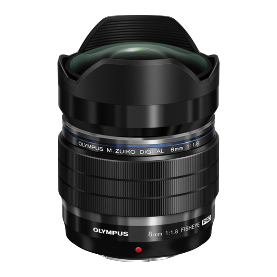 Olympus M.ZUIKO DIGITAL ED 8mm f1.8 Fisheye PRO Manual De Instrucciones