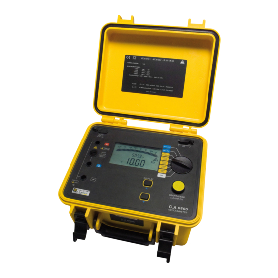 Chauvin Arnoux C.A 6505 Manual De Instrucciones