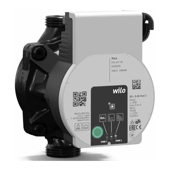 Wilo PARA/SCA Serie Instrucciones De Instalación Y Funcionamiento