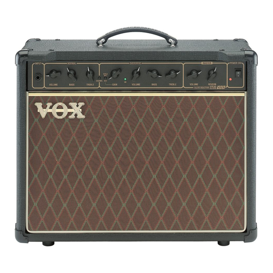 Vox VR30 REVERB Manual De Usuario