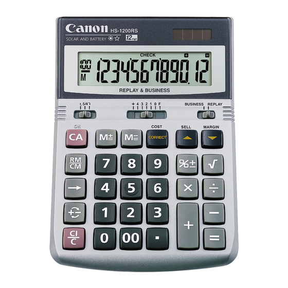 Canon HS-1200RS La Guía Del Control De La Electrónica