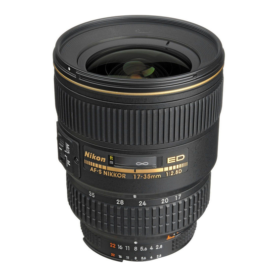 Nikon AF-S Zoom-Nikkor 17-35mm f/2.8D IF-ED Manuales