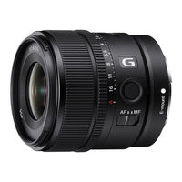 Sony E 15mm F1.4 G Manual Del Usuario