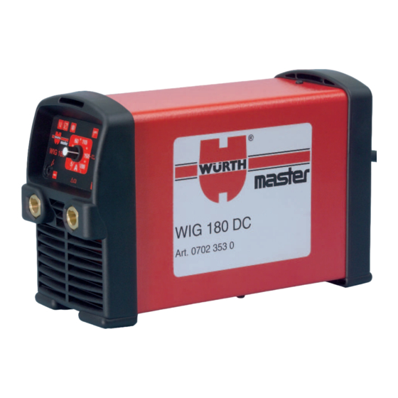 Würth WIG 180 DC Traducción Del Manual De Instrucciones De Servicio Original