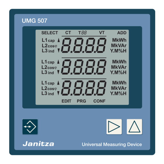 janitza UMG 507 Instalación Y Puesta En Funcionamiento
