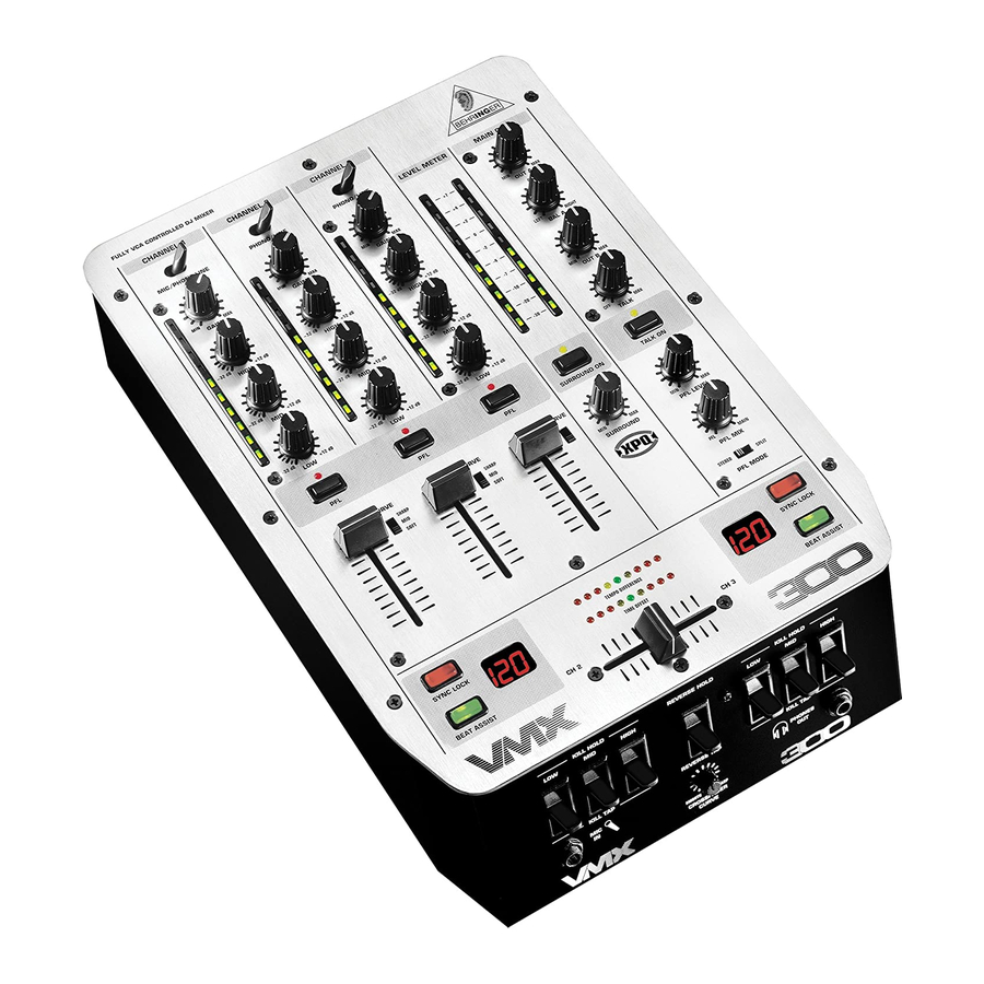 Behringer PRO MIXER VMX300 Guía Rápida De Uso