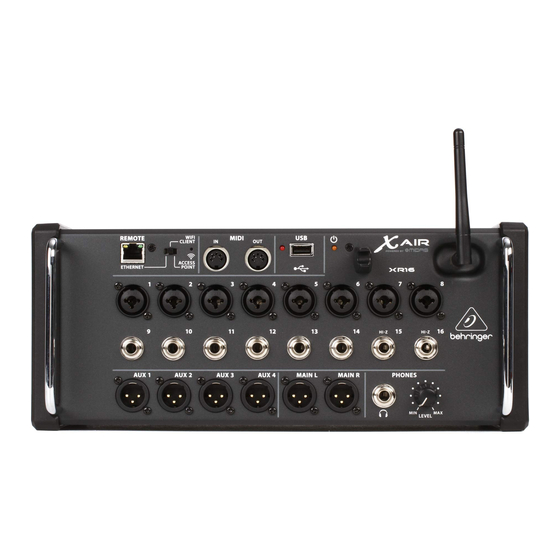 Behringer X AIR XR16 Manual Del Usuario
