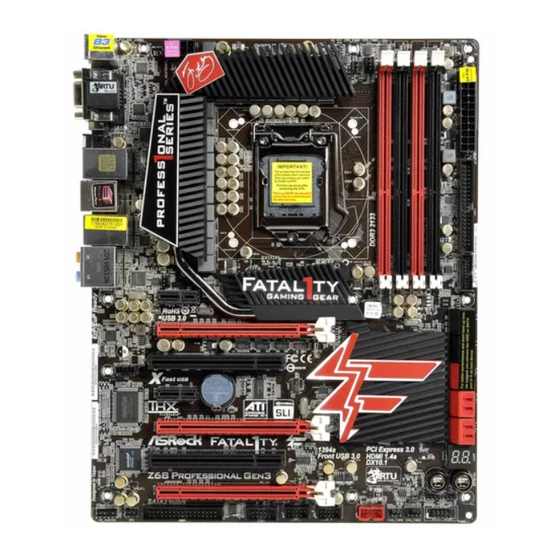 ASROCK Fatal1ty Z68 Professional Gen3 Serie Manual Del Usuario