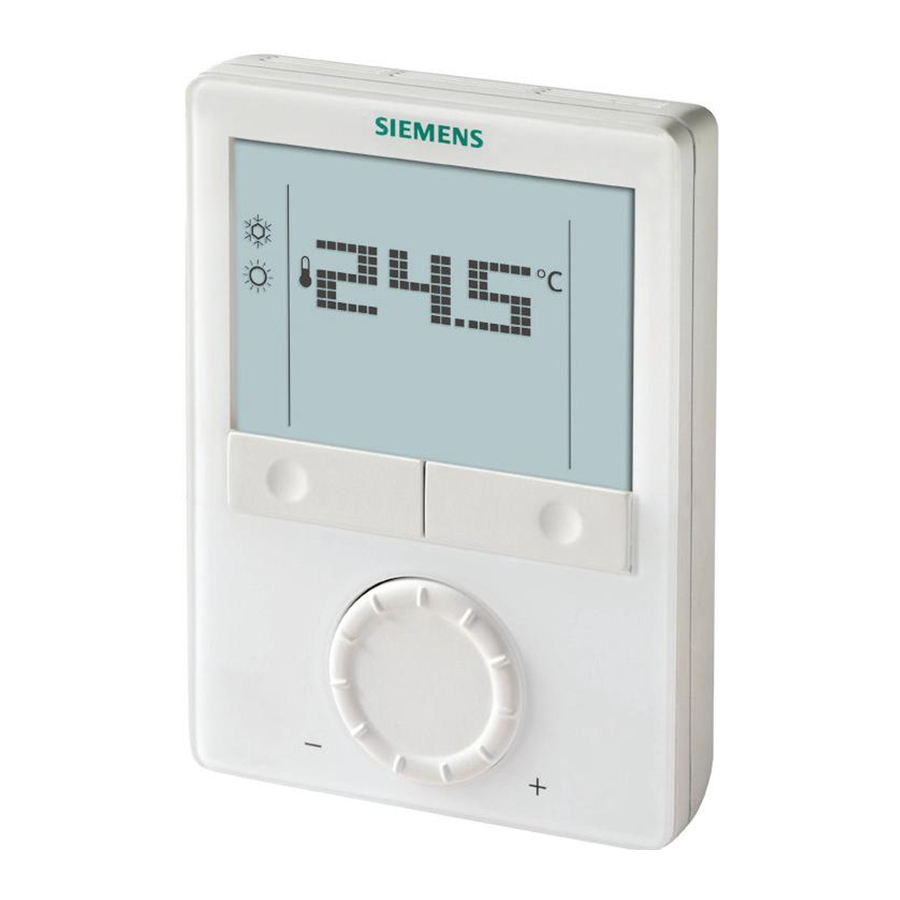 Siemens RDG100, RDG110, RDG160, RDG140 - Instrucciones de funcionamiento del termostato