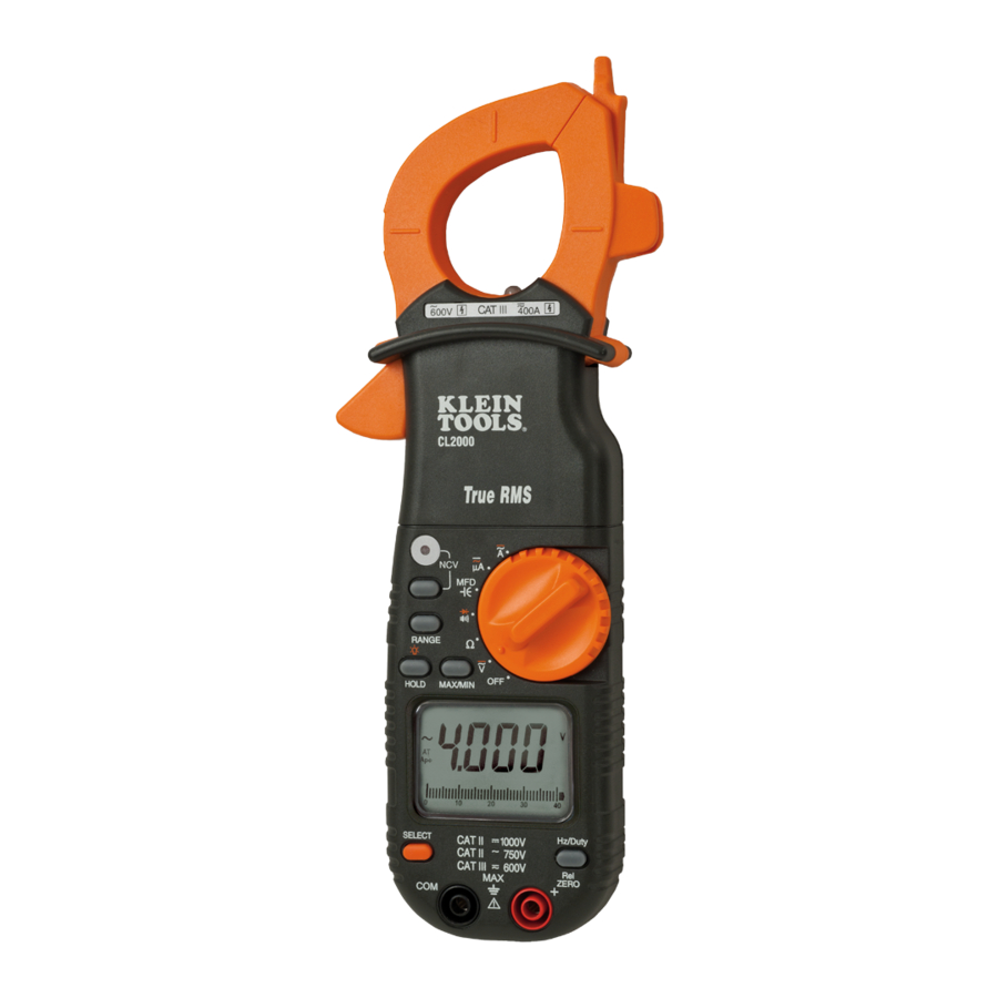 Klein Tools CL2000 Manual De Instrucciones