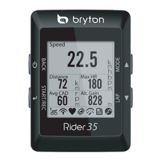 Bryton Rider 35 Manual De Usuario