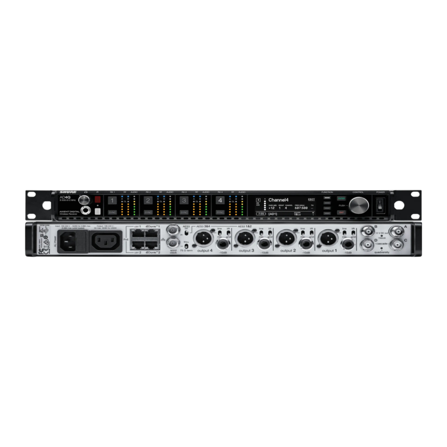 Shure AD4Q - Manual del receptor inalámbrico digital de cuatro canales ...