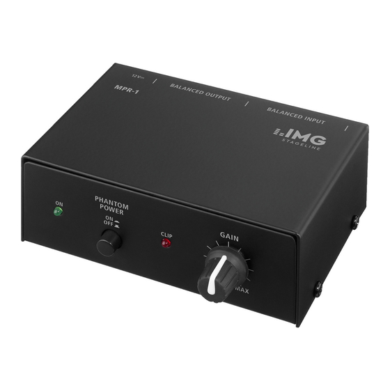 Monacor IMG STAGELINE MPR-1 Guia De Inicio Rapido