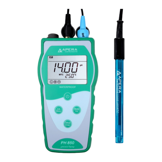 APERA INSTRUMENTS PH850 Manual Del Usuario