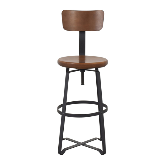 West Elm Industrial Stool With Back Seat Instrucciones De Ensamblaje