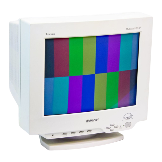 Sony Trinitron Multiscan 100sf Manual De Instrucciones