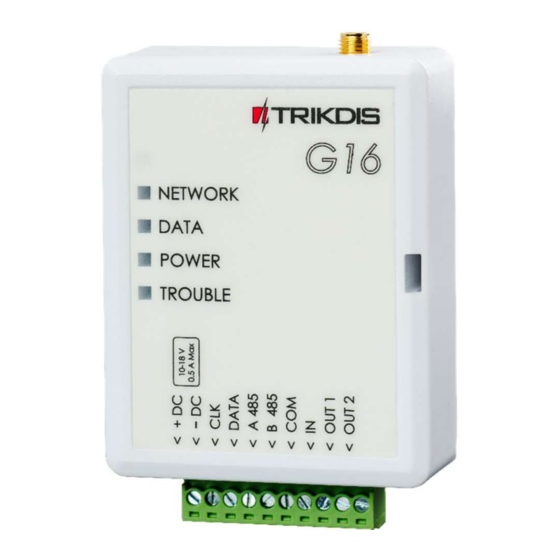 Trikdis G16 2G Manual De Instalación